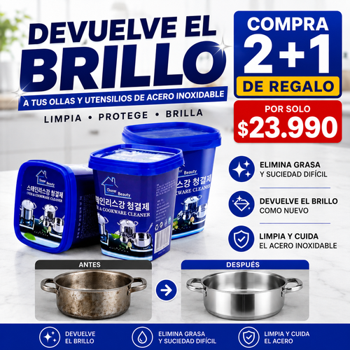 InoxShine™ – Limpiador Renovador de Acero Inoxidable
