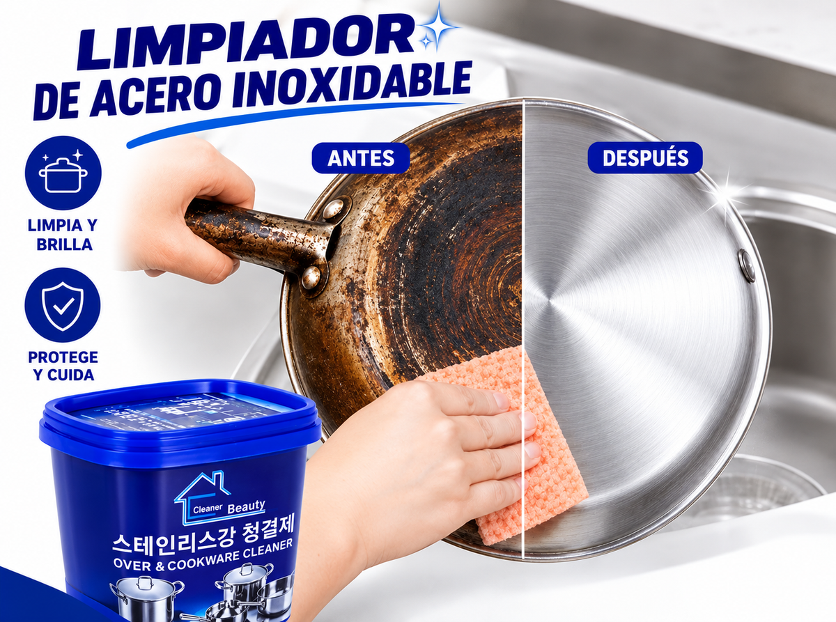 InoxShine™ – Limpiador Renovador de Acero Inoxidable