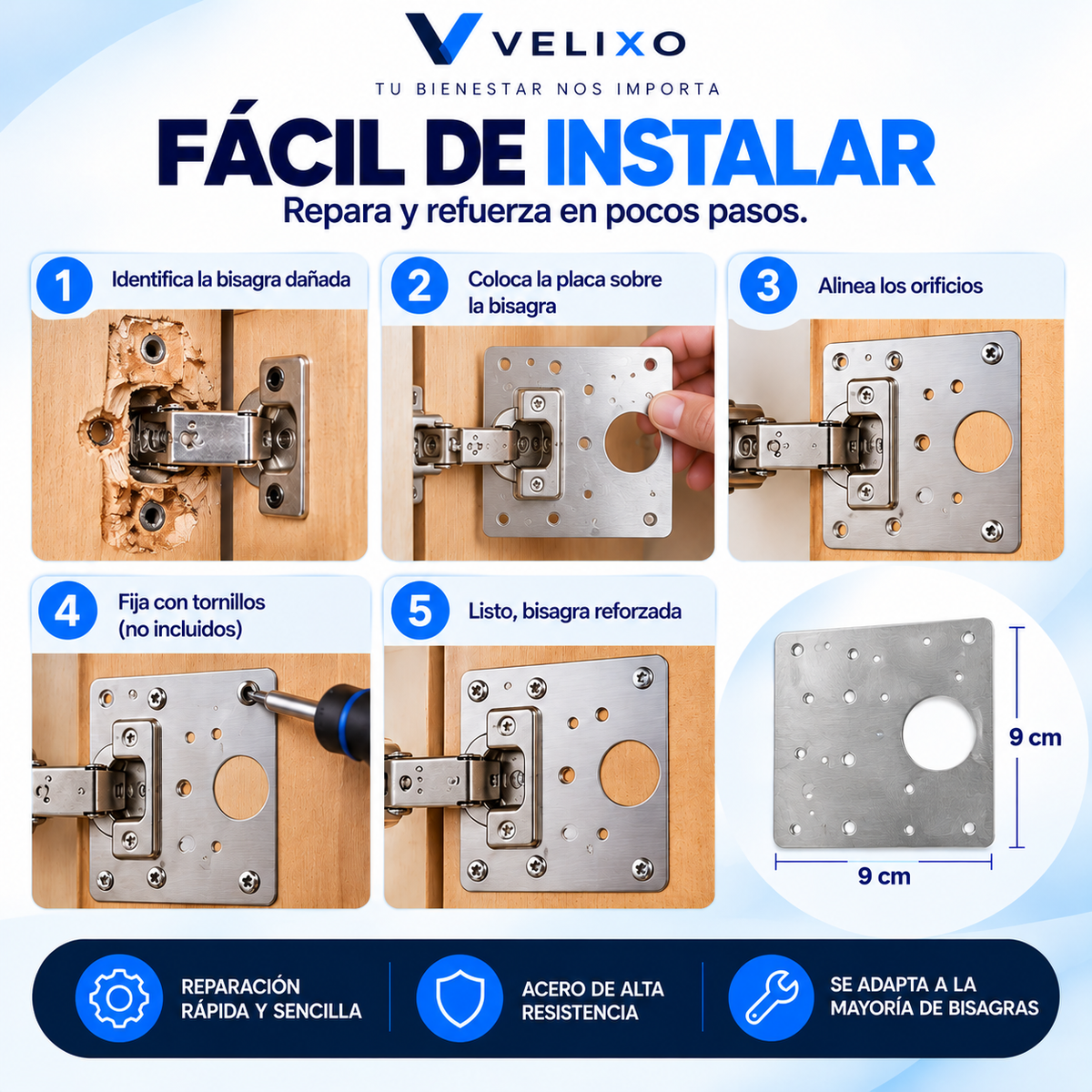 Arregla Puertas y Muebles Sin Cambiar la Bisagra 🔧 + Envío Gratis 🚚 📦