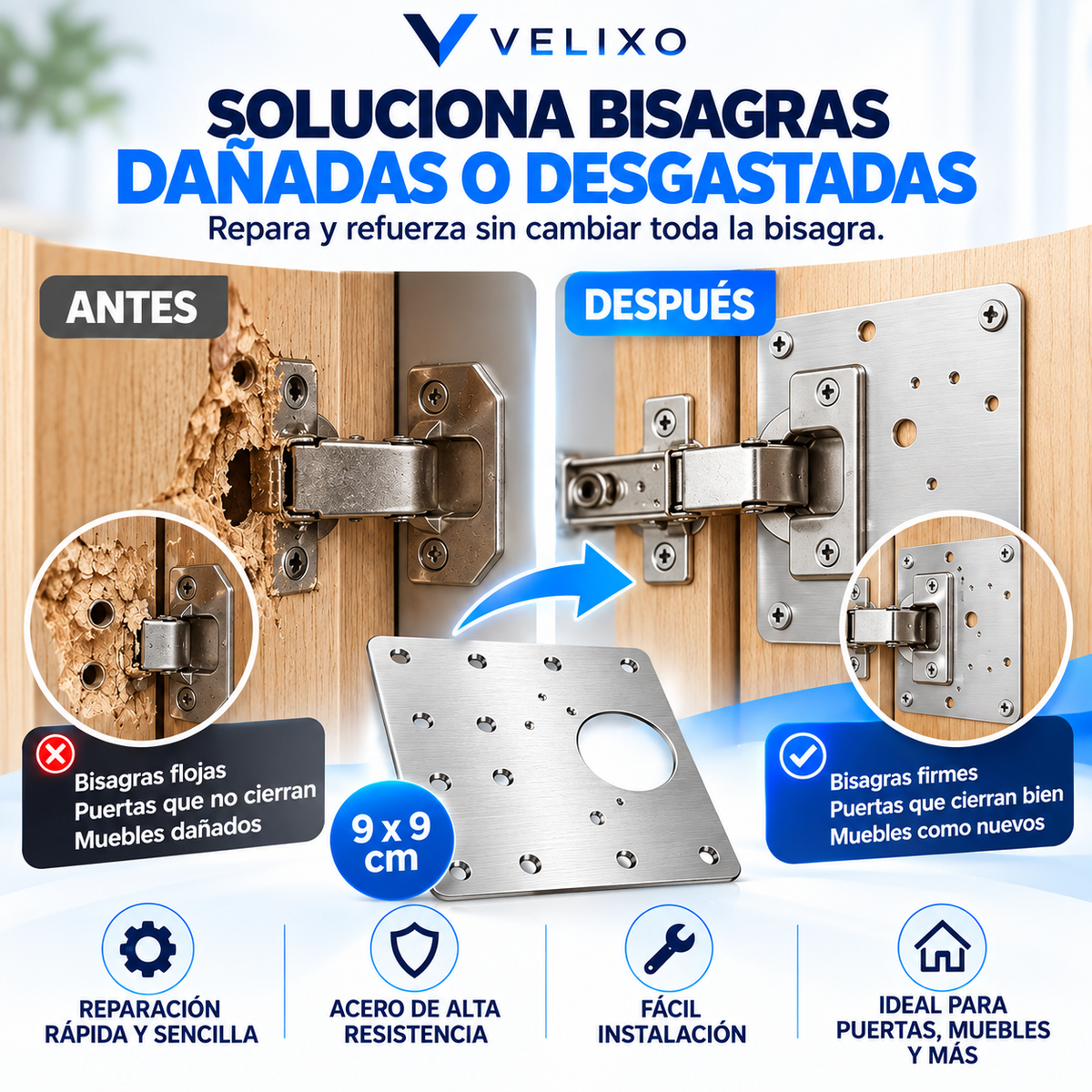 Arregla Puertas y Muebles Sin Cambiar la Bisagra 🔧 + Envío Gratis 🚚 📦